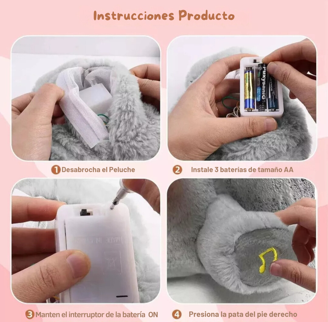 PELUCHE ELEFANTE ANTIESTRÉS: RESPIRA, BRILLA, SUENA.